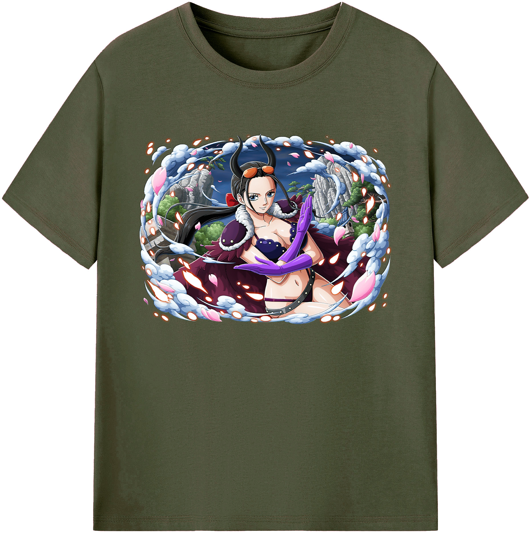 ワンピース ニコ・ロビン ONE PIECE Nico Robin 綿100％ メンズ半袖Tシャツ｜肌触りやわらか＆通気性